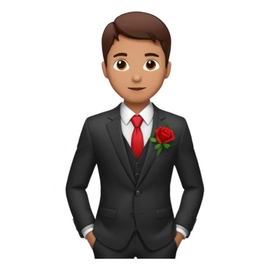 man with rose in his suit pocket sticker