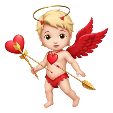 baby cupid with arrow and hearts, for love and obsession  sticker