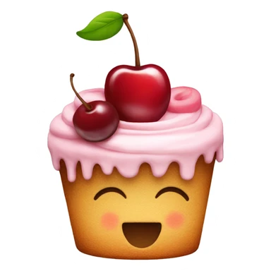 a cake with a cherry on top sticker