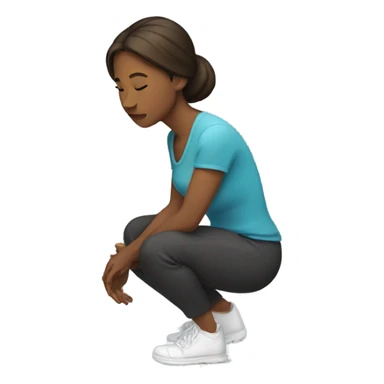 A woman kneeling down sticker