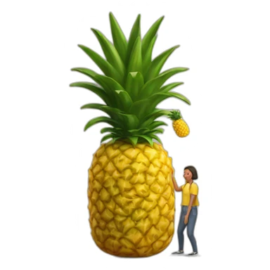 Human sized pineapple eating a human sticker
