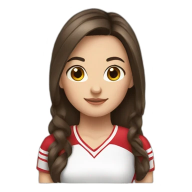 girl cheerleader brunette hair brown eyes sticker