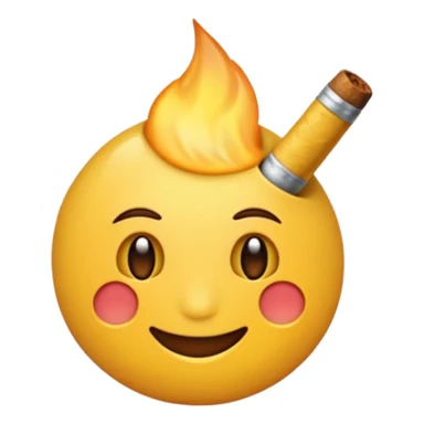 Sigara içen döğmeli sarı emoji sticker