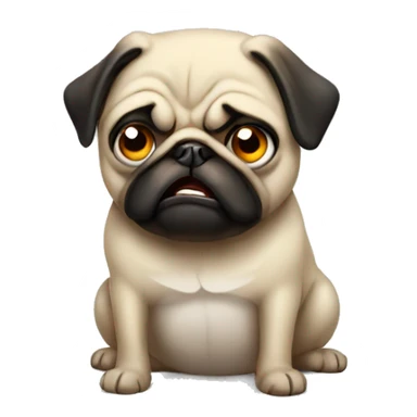 angry pug drawing sticker