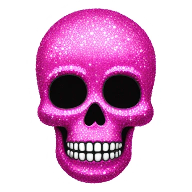 Crystalized hot pink skeleton head that is shiny with crystals sticker