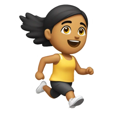 Chica morena corriendo  sticker
