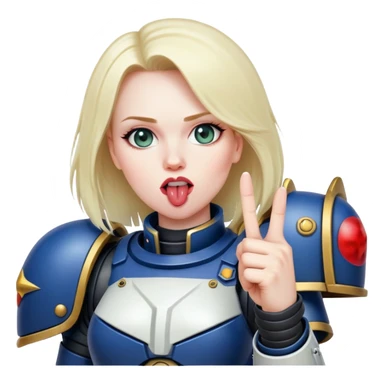 middle finger and face with tongue out woman spacemarine  sticker