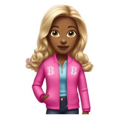 Girl with a Barbie jacket sticker
