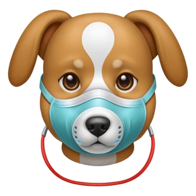dog Wearing Medical Mask sticker