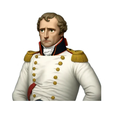 Napoleon standing infront of the ocean sticker