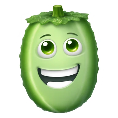 Cucumber with a full grin and a drop of sweat sticker