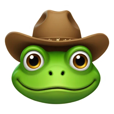 Frog with a cowboy hat sticker