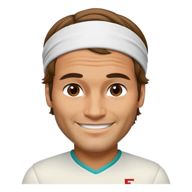 roger federer with head band sticker