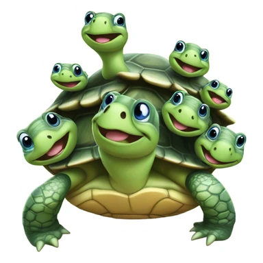 Turtle is happy with her children sticker