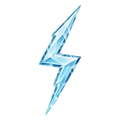Lightning bolt made of ice sticker