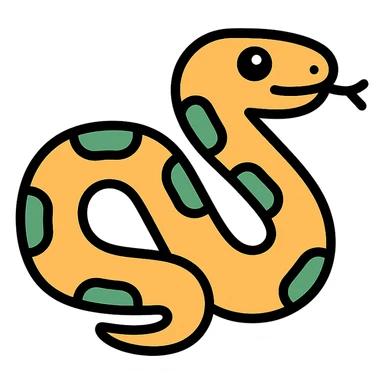 color outline icon of a Titanoboa snake sticker