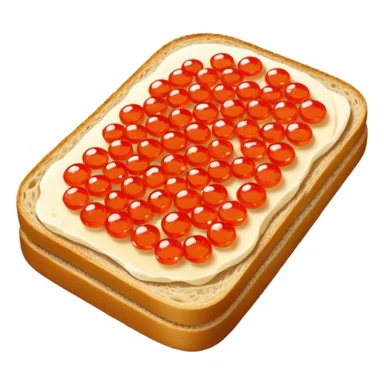 red caviar on a bread sticker