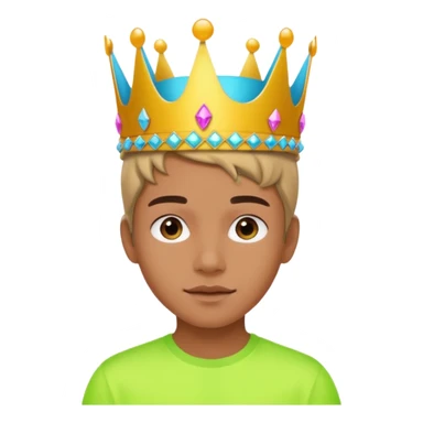 A stylish teen wearing a neon plastic crown for fun.

























 sticker