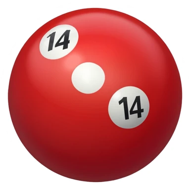 The number 14 on a red pool ball sticker