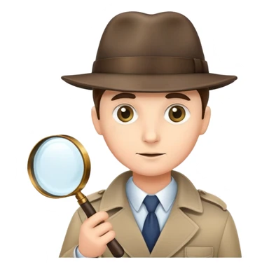 detective with magnifying glass and hat sticker