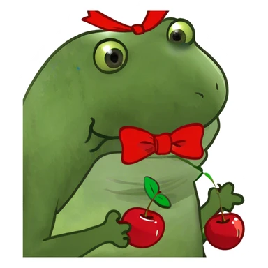 Red bow with cherrys sticker