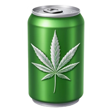 red soda can with a green cannabis leaf printed on it sticker
