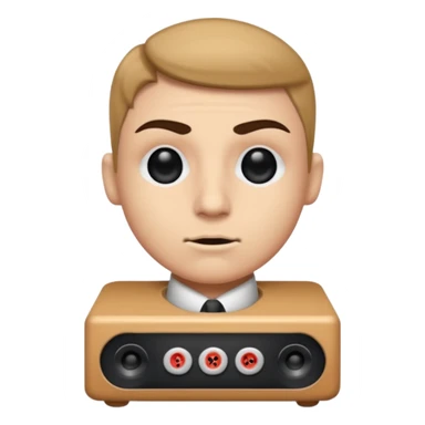 a speaker with eyes Black and buttons sticker