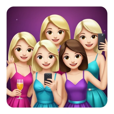 girls taking photo in club background sticker