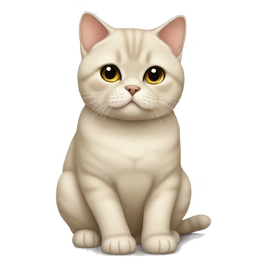 Cream British shorthair full body sitting sticker