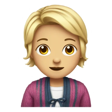 A feminine boy with a cardigan with ribbons sticker