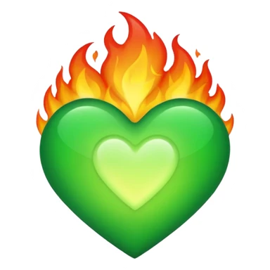 fire green heart emoji sticker