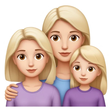 Une maman avec deux filles et un papa sticker