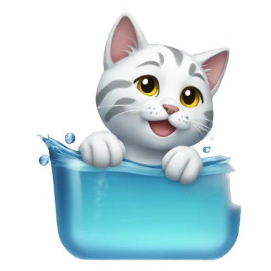 Cat with water sticker