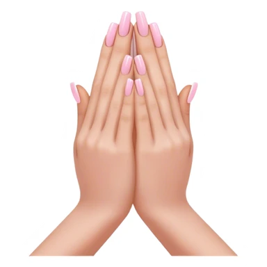 praying hands emoji with light pink acrylic nails sticker