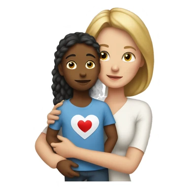 white mom taking care of child with heart sticker