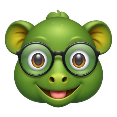 Una rana con lentes para ver y ojos muy grandes sticker