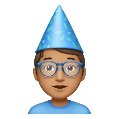 party blue hat bee with glasses sticker