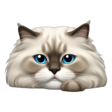 Sleeping himalayan ragdoll cat sticker