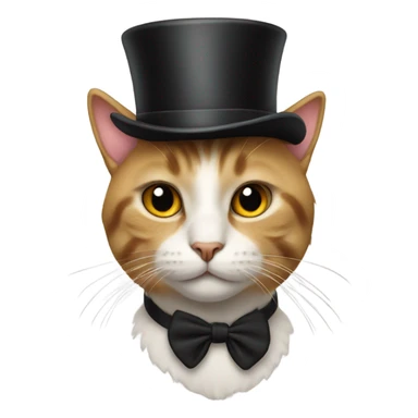 Cat wearing top hat sticker