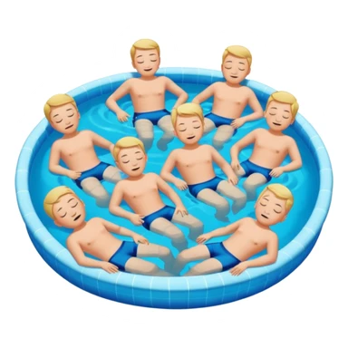 men floating with close eyes in pool  sticker