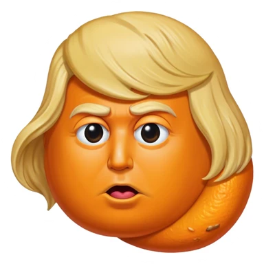 Piece of orange poop with Donald Trump hair and face super imposed on it sticker