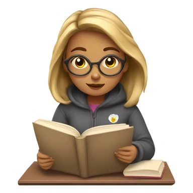 Cozy girl studying sticker