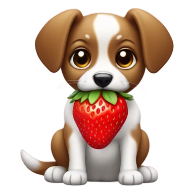 Dog and strawberry  sticker