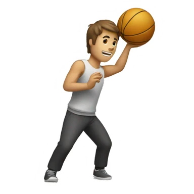 a guy throwing a small ball sticker