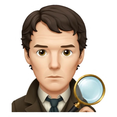 sherlock homes benedict cumberbatch with magnifing glass sticker