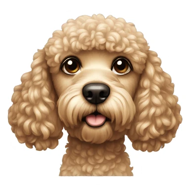 dog face poodle sad sticker
