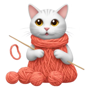 Cat knitting  sticker