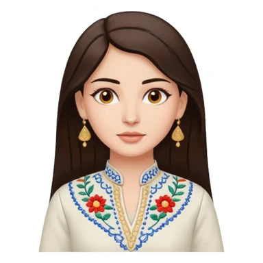 kurta wearing brunette woman sticker