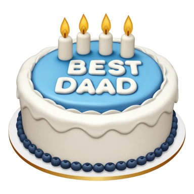 cake with white icing that says best dad sticker