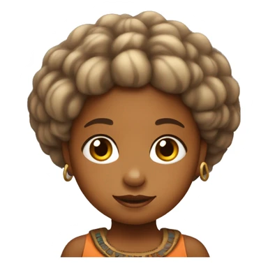 crea emoji de una niña africana prehistorico sticker